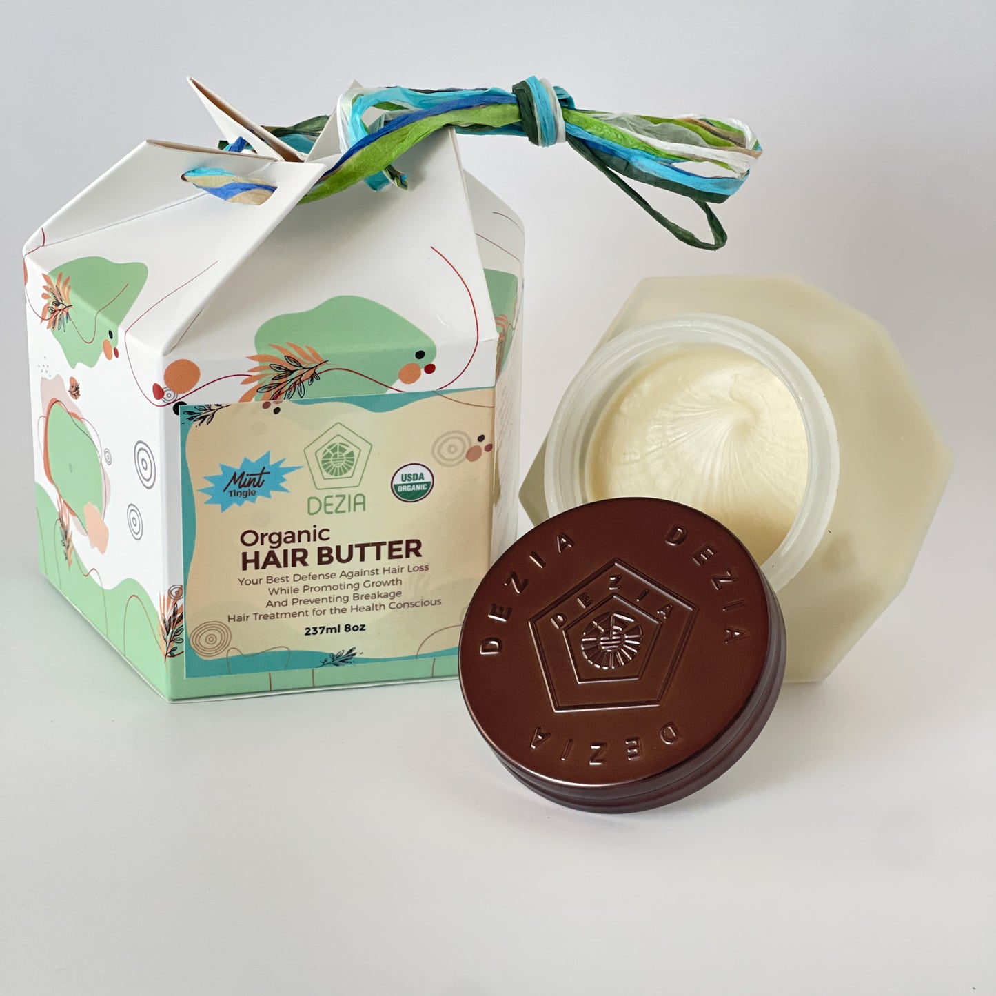 MINT SCENT ORGANIC HAIR BUTTER 8OZ